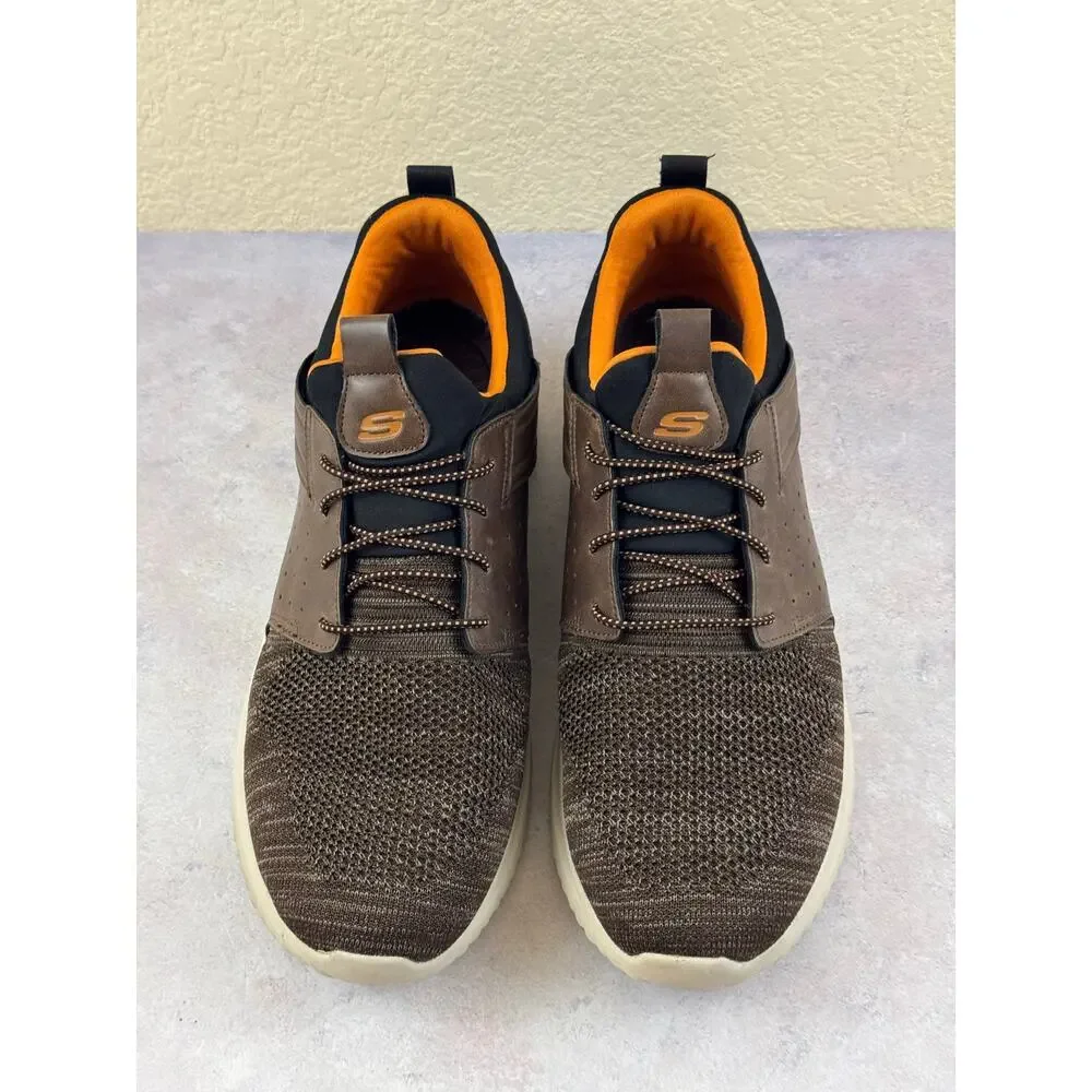 Skechers Delson 3.0 Men's Size 13 Brown Fabric Leather Slip-On Shoes 210238